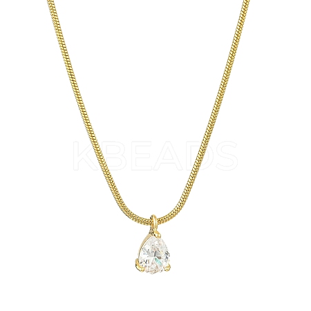 Brass Cubic Zirconia Charms Necklace NJEW-JN04919-1