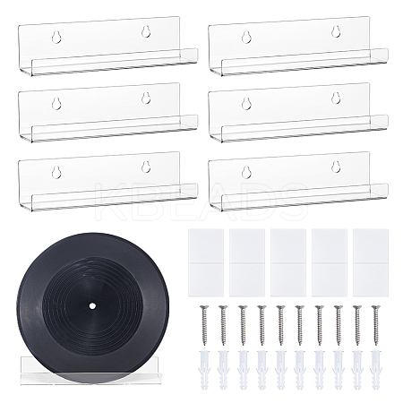 Acrylic Wall Mounted Vinyl Record Storage Holder Rack ODIS-WH0070-03-1