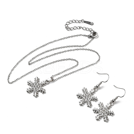 Alloy Rhinestone Dangle Earrings & Pendant Necklaces Sets FS-WG1CFD3-02-1