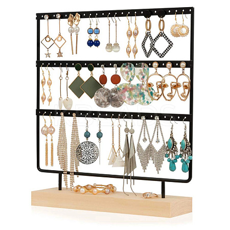 Triple Levels Rectangle Iron Earring Display Stand LS-CON-PW0001-151B-02-1