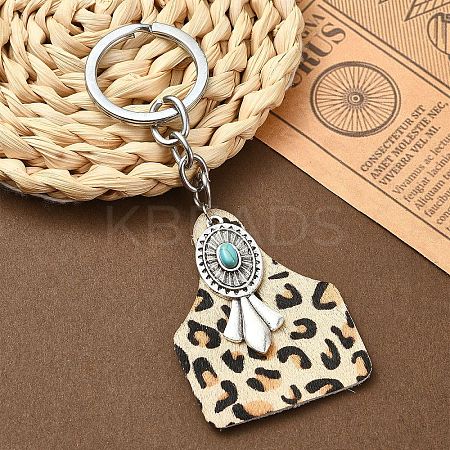 Cowhide Leather & Alloy Keychain KEYC-YW00093-05-1