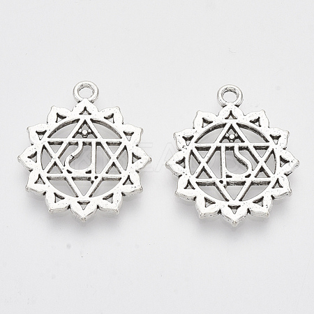 Tibetan Style Alloy Pendants TIBEP-S319-049B-RS-1