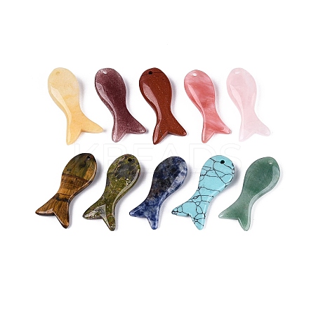 Natural & Synthetic Mixed Gemstone Pendants G-Q608-03-1