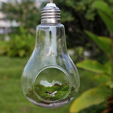 Bulb Shape Hanging Glass Planter PW-WG30992-01-1