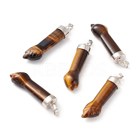 Natural Tiger Eye Pendants G-K322-01E-1