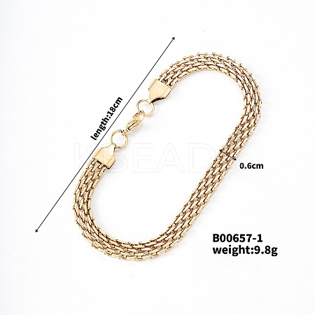 Button Style Simple Fashion 304 Stainless Steel Mesh Chain Bracelets LS-TG2111-1