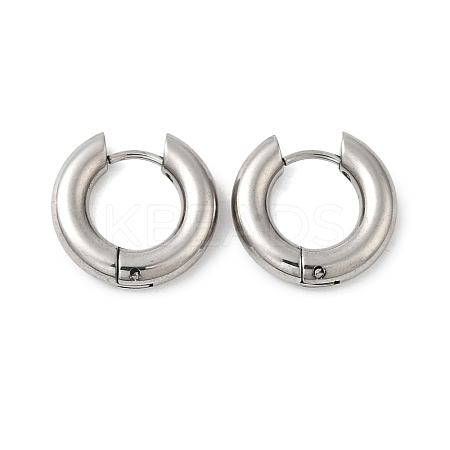 Tarnish Resistant 202 Stainless Steel Huggie Hoop Earrings EJEW-O087-08L-P-1