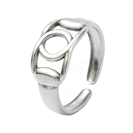304 Stainless Steel Cuff Rings for Women RJEW-M019-47G-1