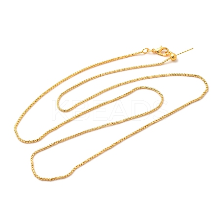 1.5mm Rack Plating Brass Box Chain Adjustable Slider Necklaces for Women Men MAK-L044-05G-1
