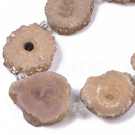 Electroplated Natural Quartz Beads Strands G-R461-04H-1