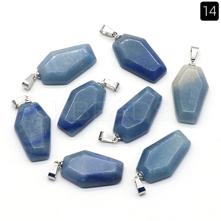 Dyed & Heated Natural Blue Aventurine Pendants PW-WG38001-14-1