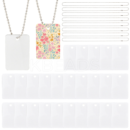 45Pcs Blank Double-sided Heat Transfer Aluminium Pendants DIY-SP0006-29C-1