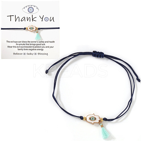 Hamsa Hand with Evil Eye Alloy Enamel Charm Bracelets GS7845-4-1