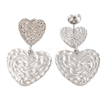 Tarnish Resistant 304 Stainless Steel Stud Dangle Earrings EJEW-G395-24P-1