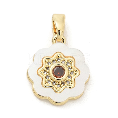 Brass Micro Pave Cubic Zirconia Pendents KK-M303-02G-07-1