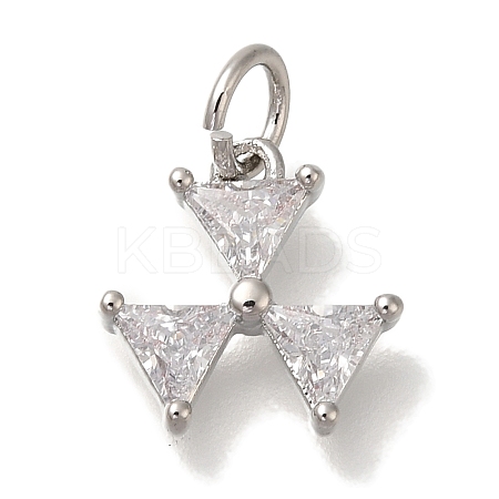 Rack Plating Brass Micro Pave Cubic Zirconia Charms KK-I720-39P-1