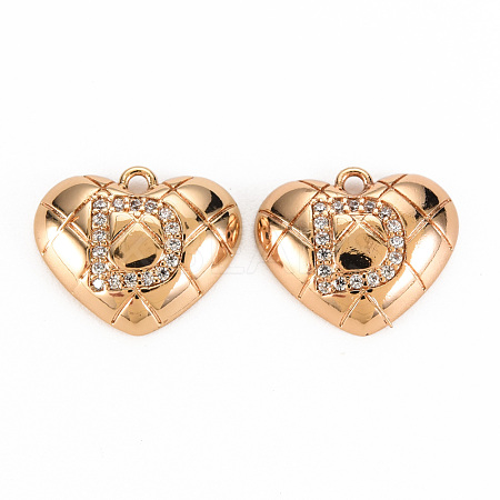 Brass Micro Pave Clear Cubic Zirconia Pendants KK-S360-144D-NF-1