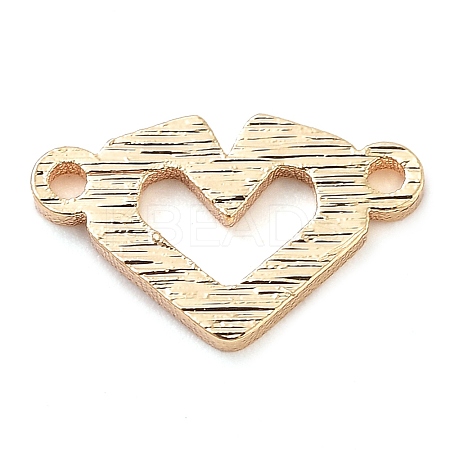 Brass Laser Cut Heart Connector Charms KK-U028-06G-1