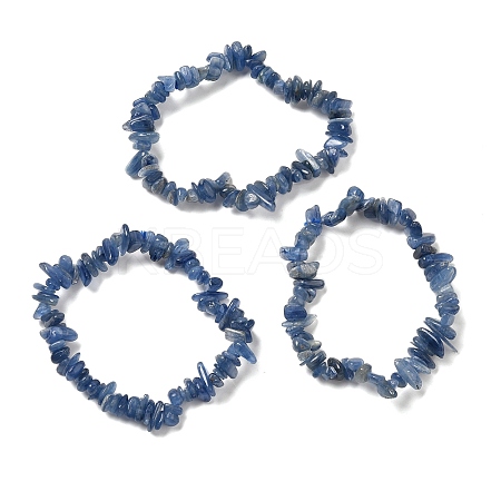 Natural Kyanite Chip Beads Stretch Bracelets for Men Women BJEW-L693-001-1
