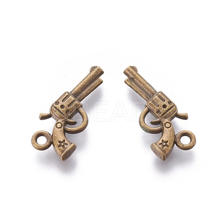 Zinc Alloy Gun Necklace Pendants TIBEP-EA11007YKG-AB-FF-1