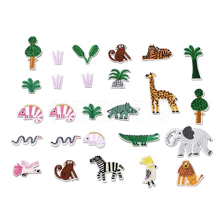 26Pcs Animal Theme Polyester Iron on/Sew On Patches PATC-A001-02-1
