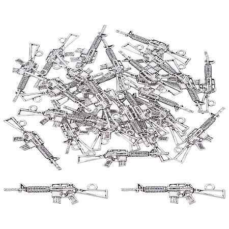 30Pcs Tibetan Style Alloy Rifle/Gun Pendants FIND-LP0002-34-1