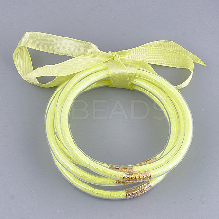 PVC Plastic Buddhist Bangle Sets BJEW-T008-09T-1