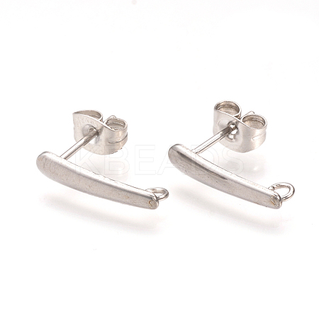 Non-Tarnish 304 Stainless Steel Stud Earring Findings X-STAS-Q223-04-1
