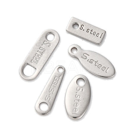 100Pcs 5 Styles 304 Stainless Steel Charms STAS-FP0001-04-1