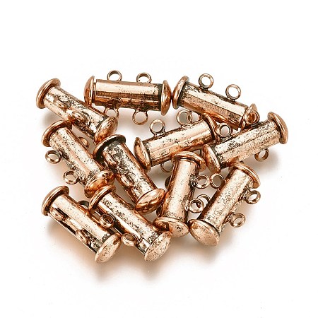 2-Strands 4-Holes Tube Brass Magnetic Slide Lock Clasps KK-D472-R-NF-1