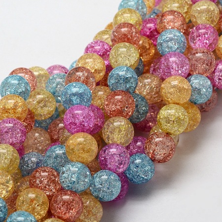 Crackle Glass Round Beads Strands CCG-E001-6mm-02-1