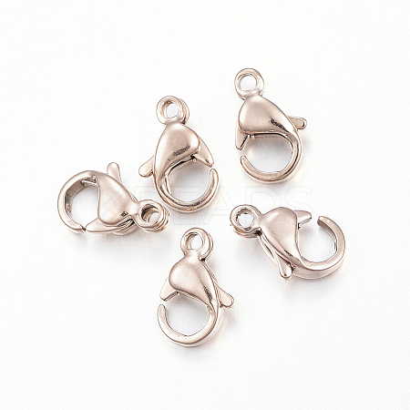 Ion Plating(IP) 304 Stainless Steel Lobster Claw Clasps LS-X-STAS-H353-A-02RG-1