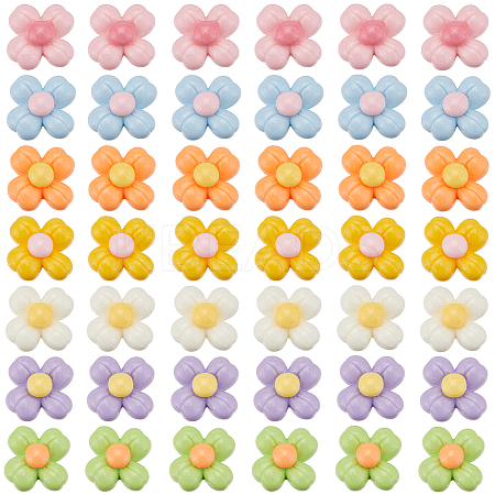 112Pcs 7 Colors Opaque Resin Decoden Cabochons CRES-SC0003-08-1