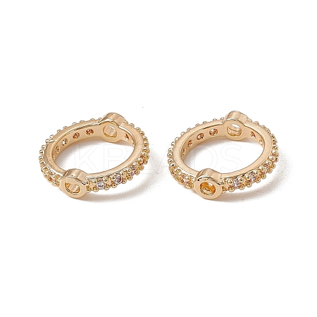 Brass Micro Pave Cubic Zirconia Bead Frames KK-A171-05G-03-1