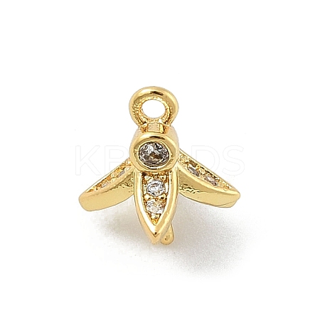 DIY Brass Micro Pave Cubic Zirconia Peg Bails Pendants KK-E791-17G-1