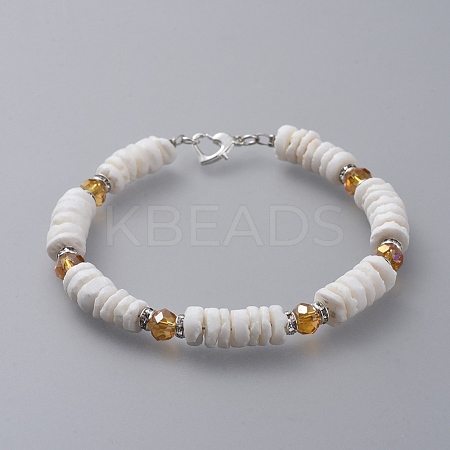 Heishi Beads Beaded Bracelets BJEW-JB04747-04-1