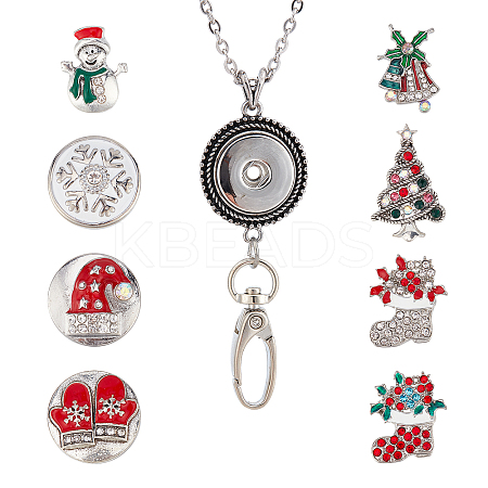SUNNYCLUE DIY Interchangeable Christmas Office Lanyard ID Badge Holder Necklace Making Kit DIY-SC0022-03-1
