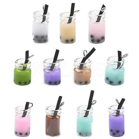 20Pcs 2 Styles Glass Bottle Pendants CRES-YW0002-63-1