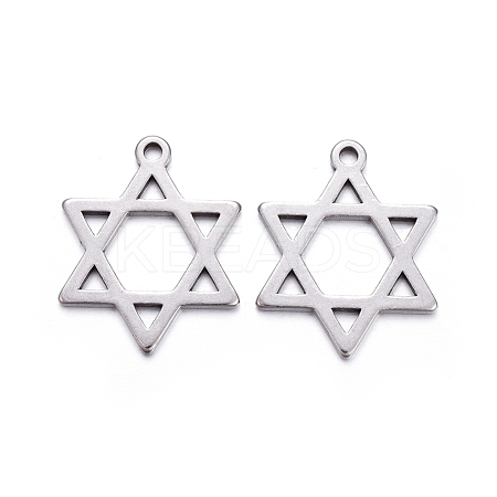 Tarnish Resistant 201 Stainless Steel Pendants STAS-F221-16P-1