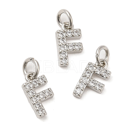 Brass Micro Pave Grade AAA Cubic Zirconia Charms ZIRC-P067-11P-F-NR-1