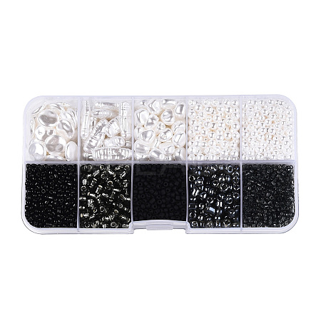 DIY 10 Style ABS & Acrylic Beads Jewelry Making Finding Kit DIY-N0012-05B-1