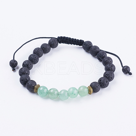 Adjustable Nylon Cord Braided Bead Bracelets BJEW-F308-57A-1