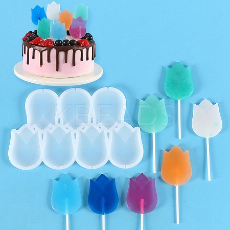Tulip Shape Food Grade Silicone Lollipop Molds LS-DIY-D069-13-1