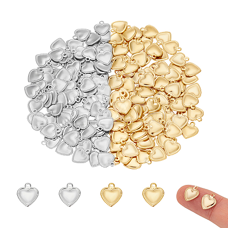 200Pcs 2 Style 201 & 304 Stainless Steel Charms STAS-UN0031-49-1