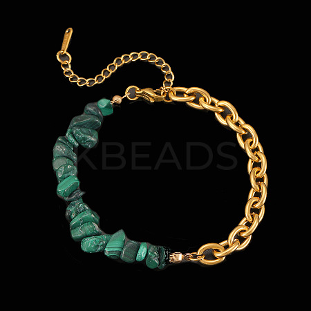 Daily Fashion Synthetic Malachite Chip Beaded Bracelets FS-WG13CD5-03-1