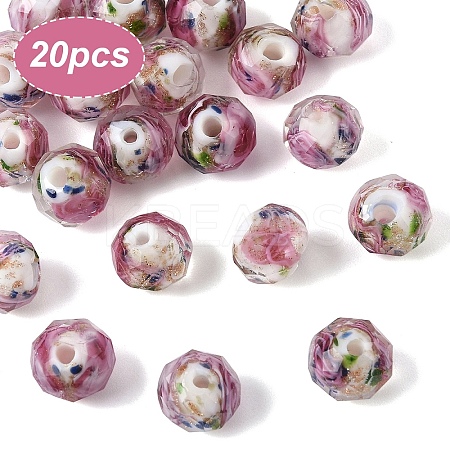 20Pcs Handmade Gold Sand Lampwork Beads LAMP-YW0001-78-1