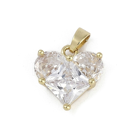 Rarl 18K Gold Plated Brass Micro Pave Cubic Zirconia Charms KK-Z078-31G-02-1