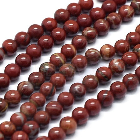 Natural Red Rainbow Jasper Beads Strands G-F678-42-1