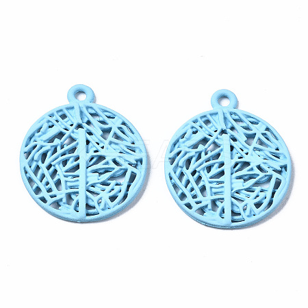 Spray Painted Alloy Pendants PALLOY-Q434-010B-NR-1