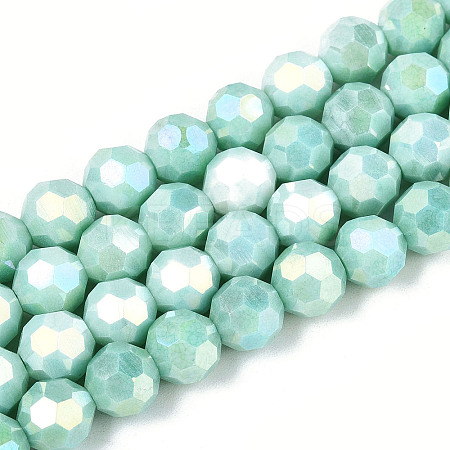 Anti-Tarnish Electroplate Glass Beads Strands EGLA-T021-8mm-15-11-1